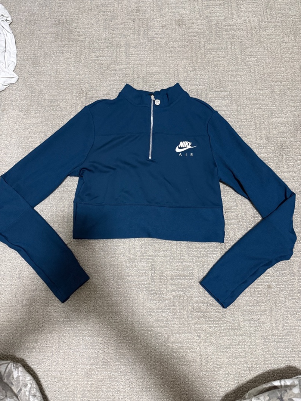 Nike Navy Blue Half-Zip Cropped Pullover